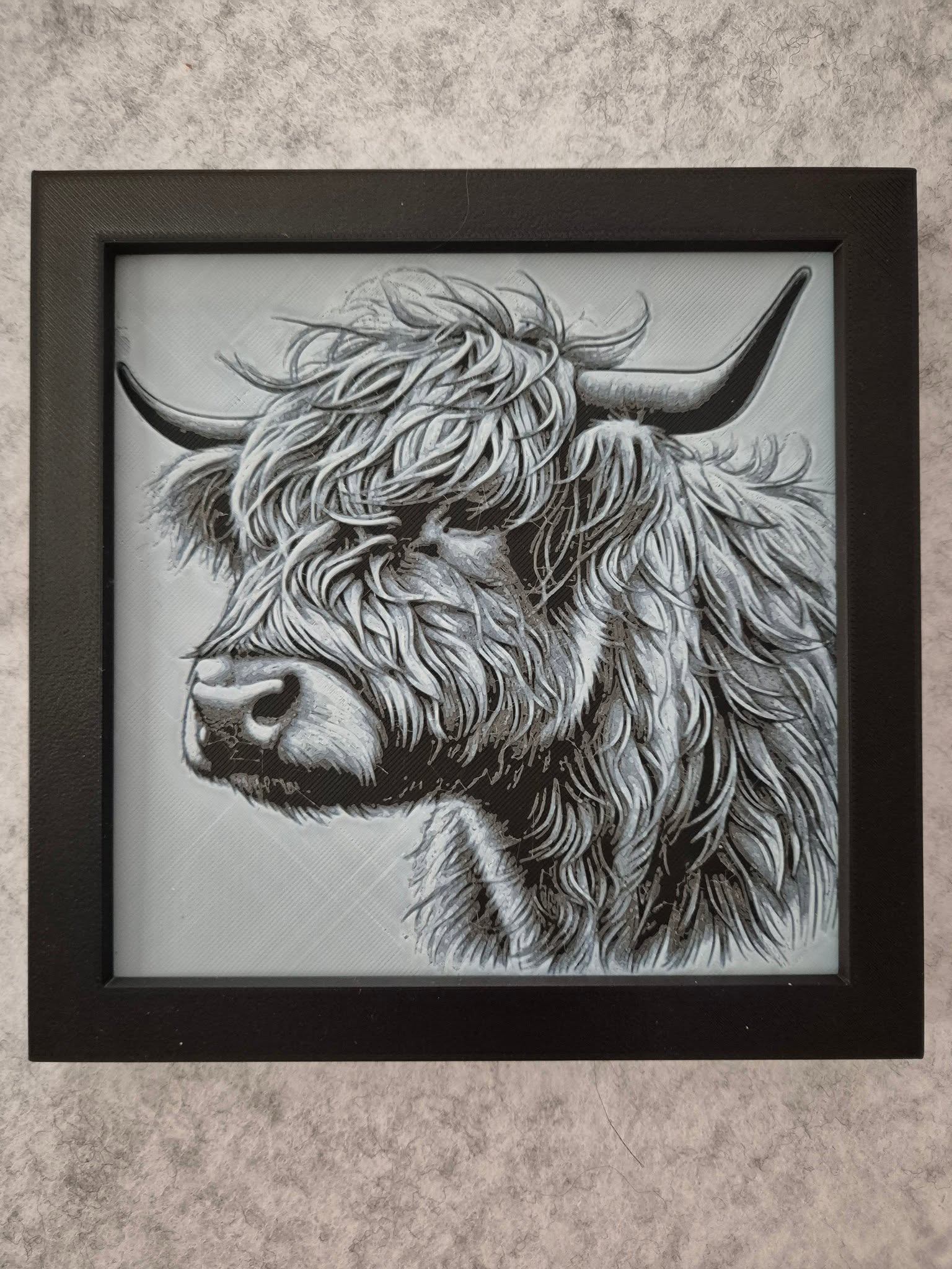 3D-printed cow ornament