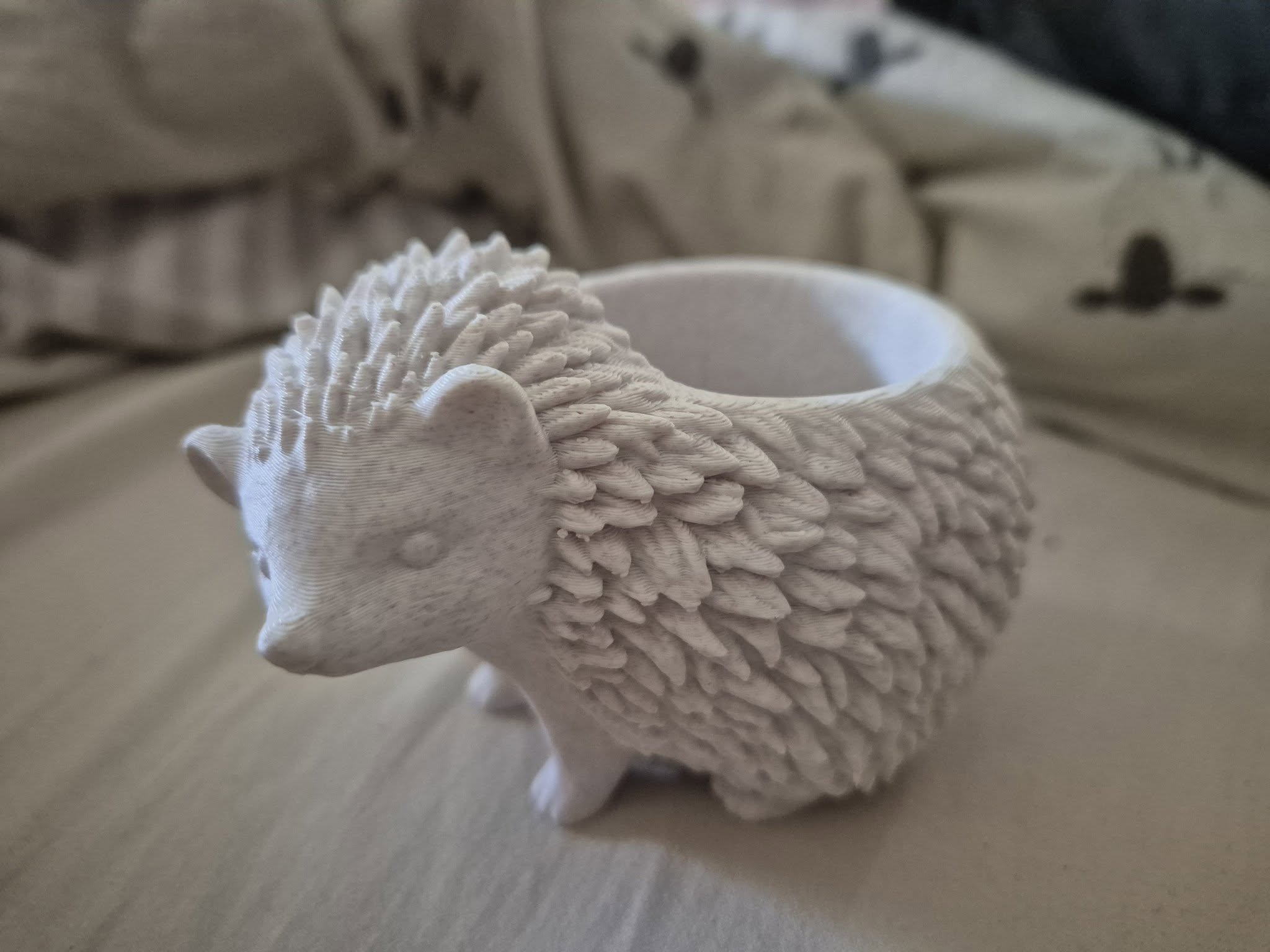 3D-printed hedgehog figurine